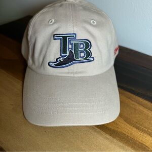 Tampa Bay Devil Rays Budweiser Strapback Hat Beige MLB Baseball Cap